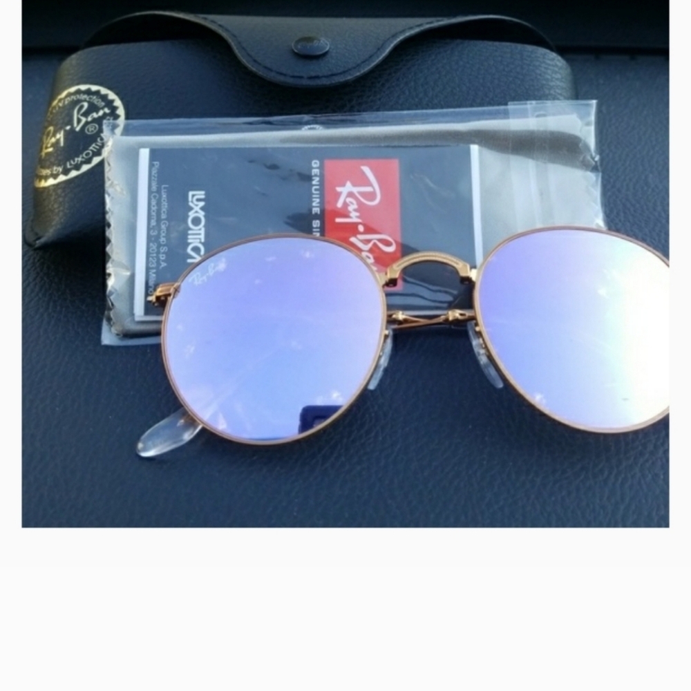 Ray-Ban Round Metal Sunglasses - Gold - Picture 4 of 4